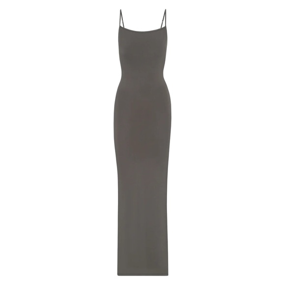 SKIMS Dresses & Skirts - SKIMS SMOOTH LOUNGE LOW BACK KEYHOLE DRESS | GUNMETAL - GUNMETAL / L x 1